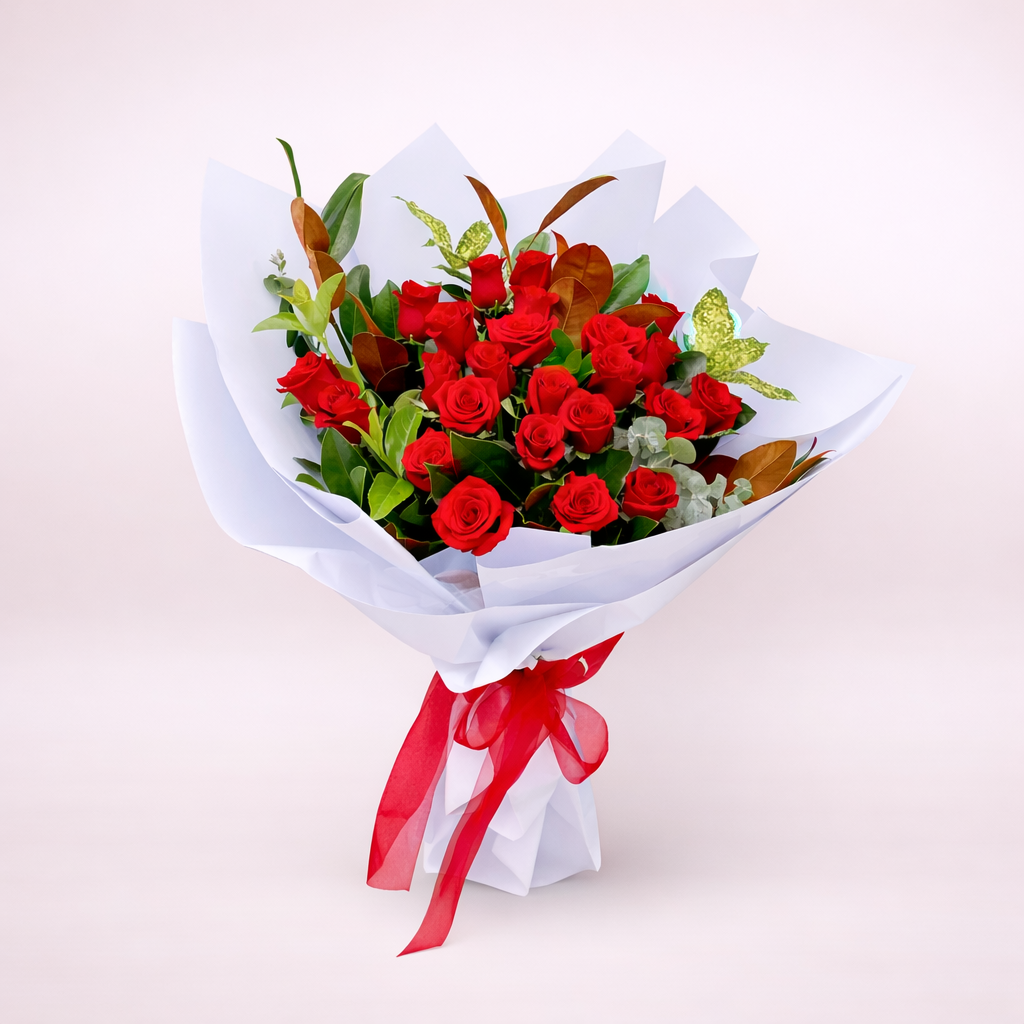 24 Premium Red Roses for Valentine's Day
